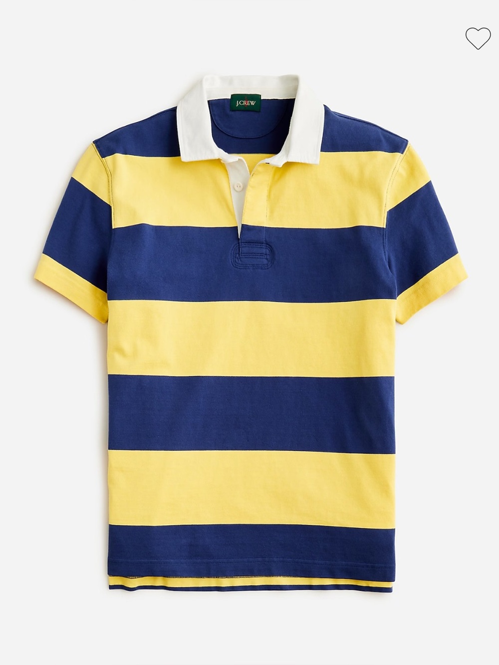 J. Crew Men’s Navy and Yellow Wide-Striped Rugby Polo size XL